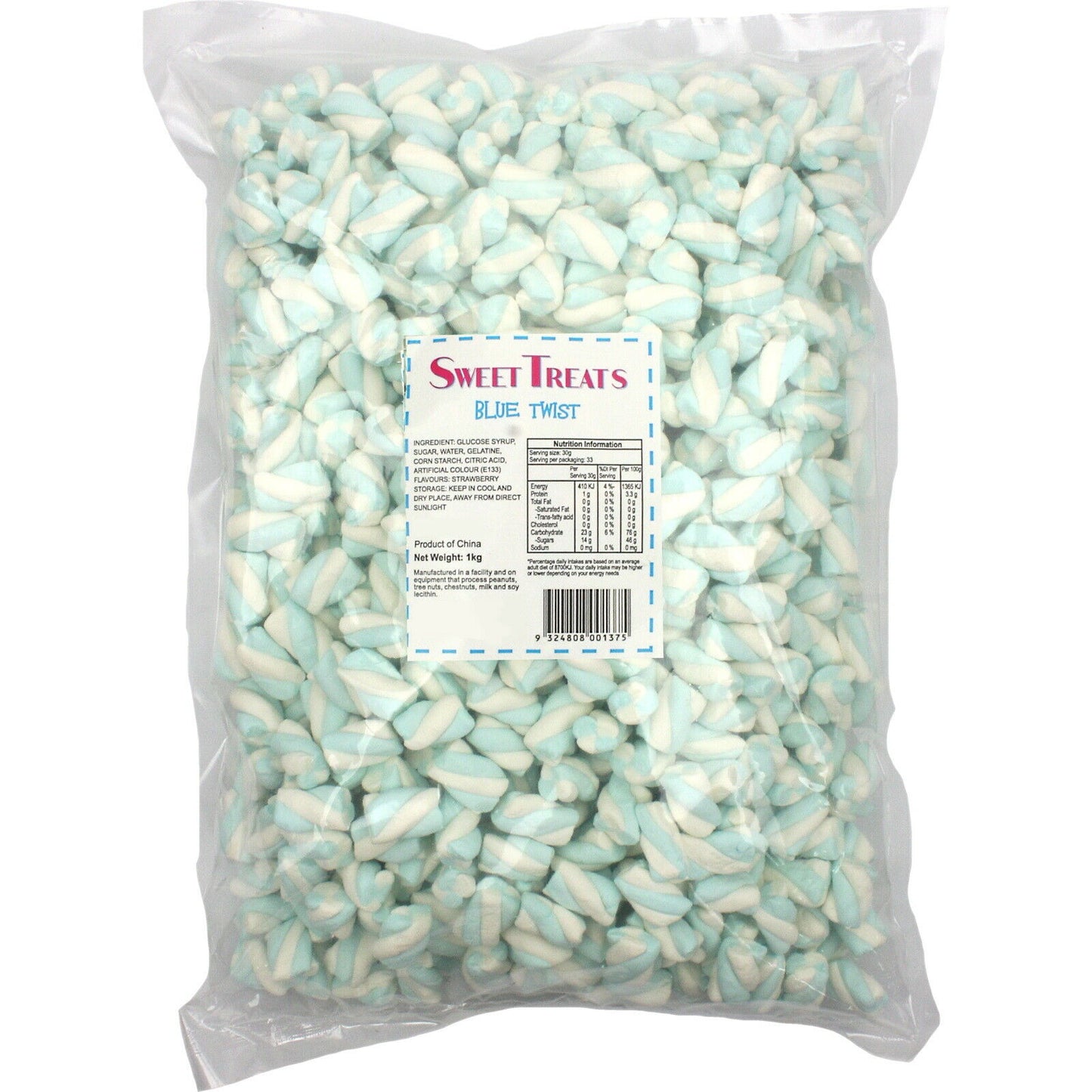 Sweet Treats Blue / White Twist Marshmallows