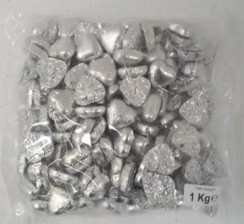 Lolliland Silver Chocolate Hearts 1kg