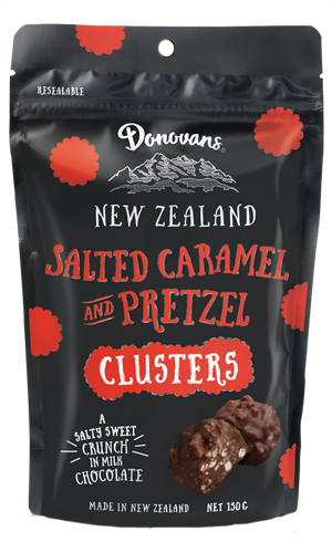 Donovans Salted Caramel and Pretzels Clusters Pouch
