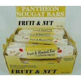 Pantheon Nougat Fruit & Almond Bar 100g