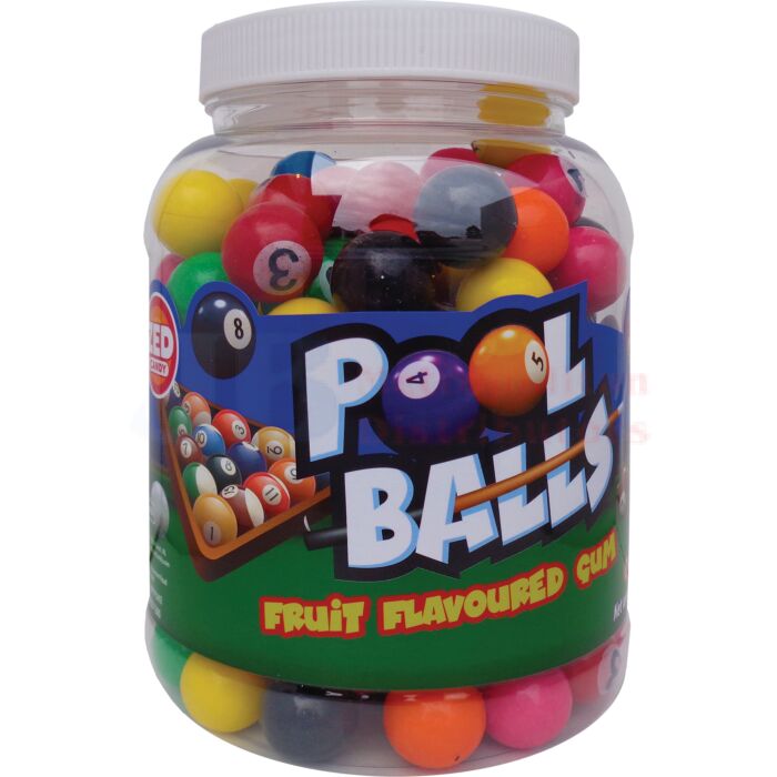 ZED CANDY POOL BALLS FRUIT FLAVOURED GUM 975G